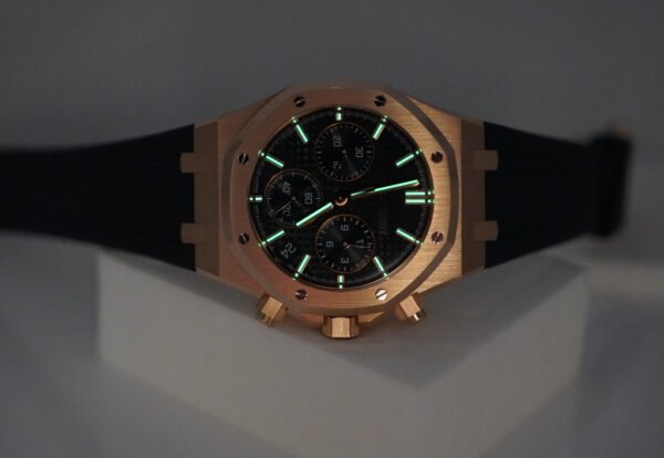 audemars piguet royal oak chronograph 26240or rose gold blue dial 2023 full set
