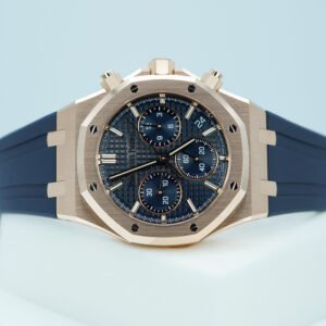 audemars piguet royal oak chronograph 26240or rose gold blue dial 2023 full set