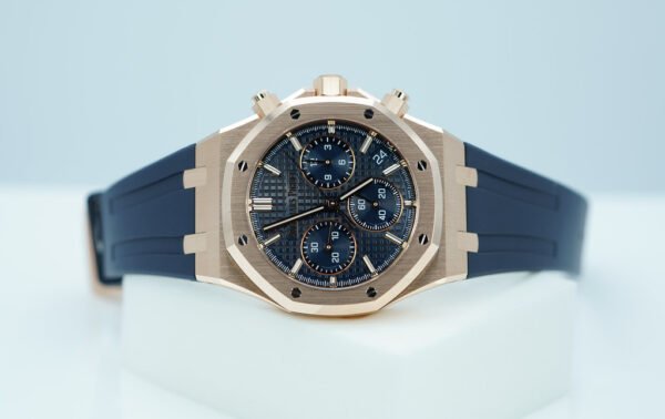 audemars piguet royal oak chronograph 26240or rose gold blue dial 2023 full set